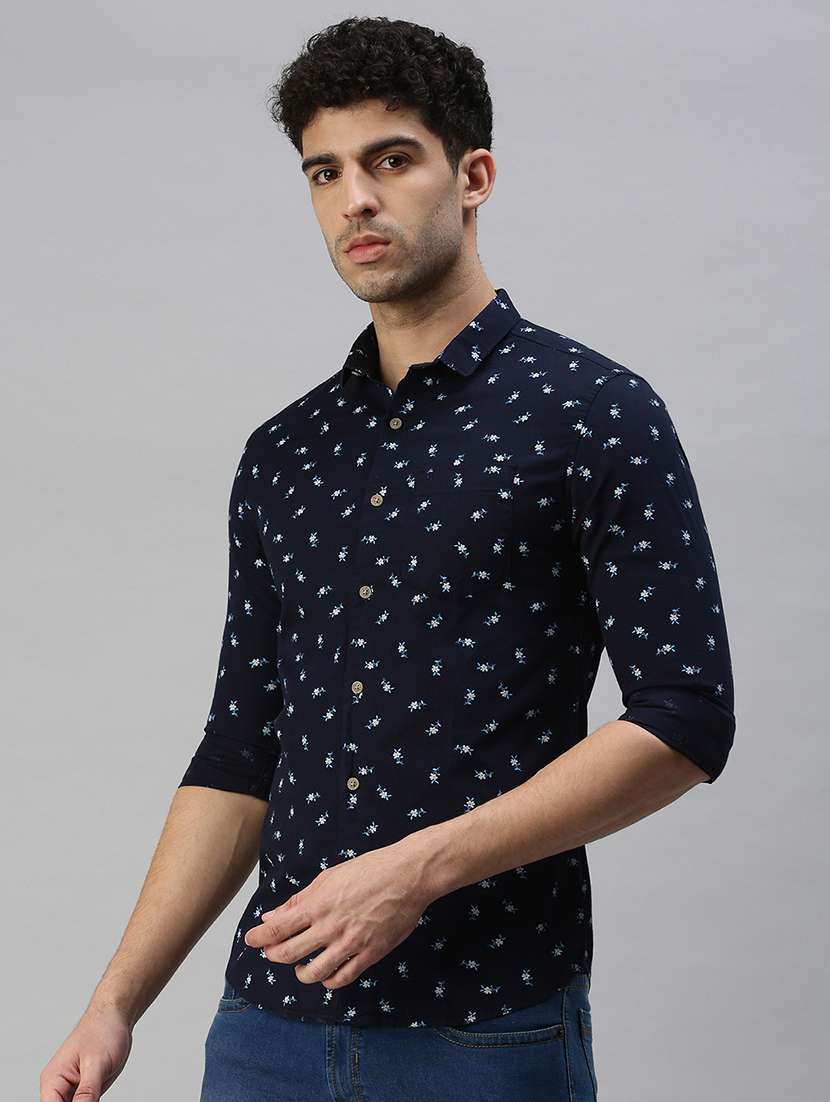 mens micro print casual shirt - 18356065 -  Standard Image - 1