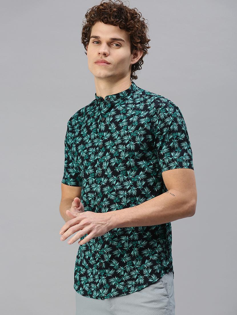 mens leaf print casual shirt - 18356074 -  Standard Image - 1