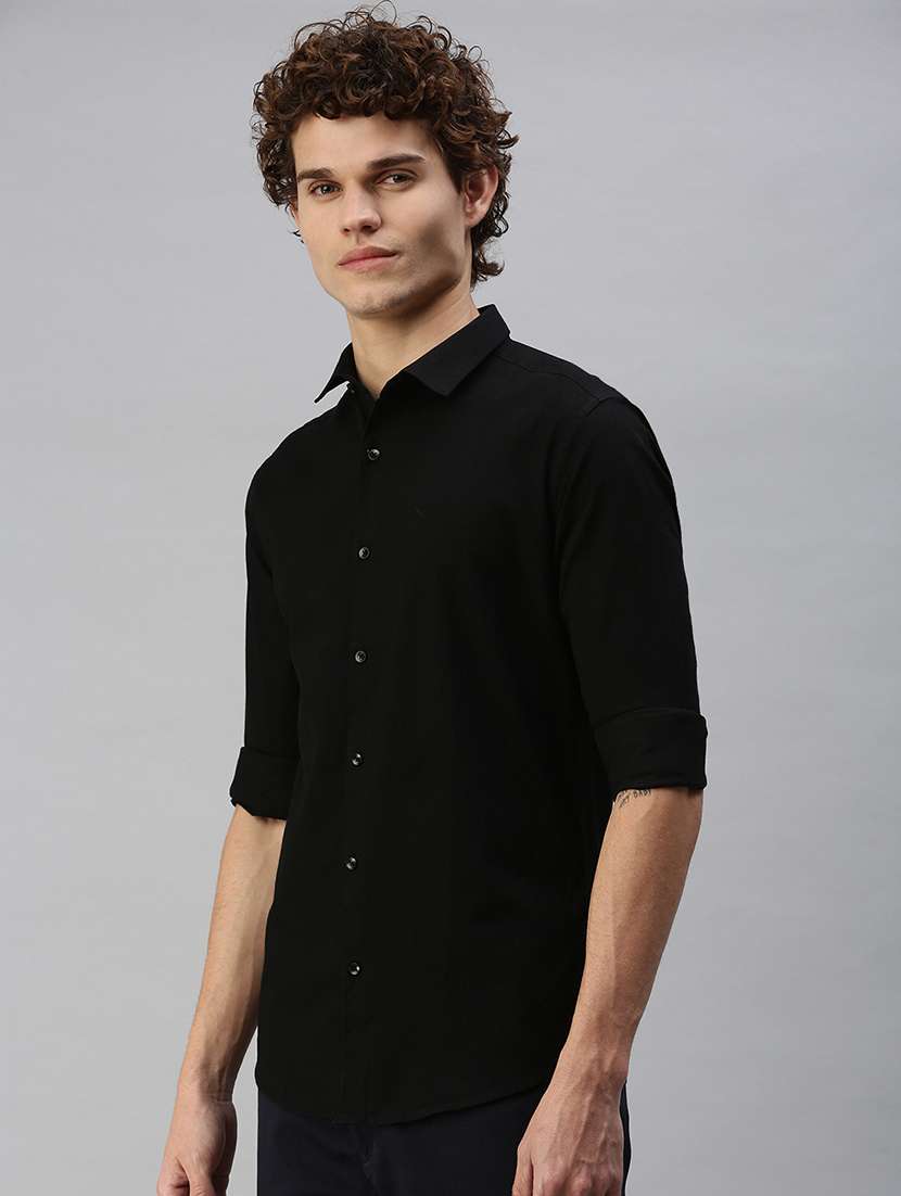 mens solid casual shirt - 18356099 -  Standard Image - 1