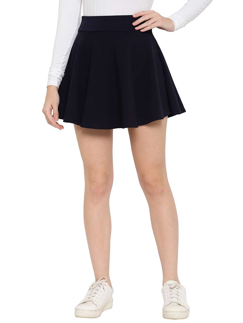 mini solid skater skirt