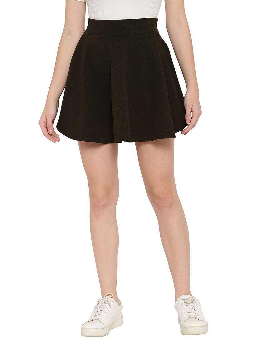 mini solid skater skirt