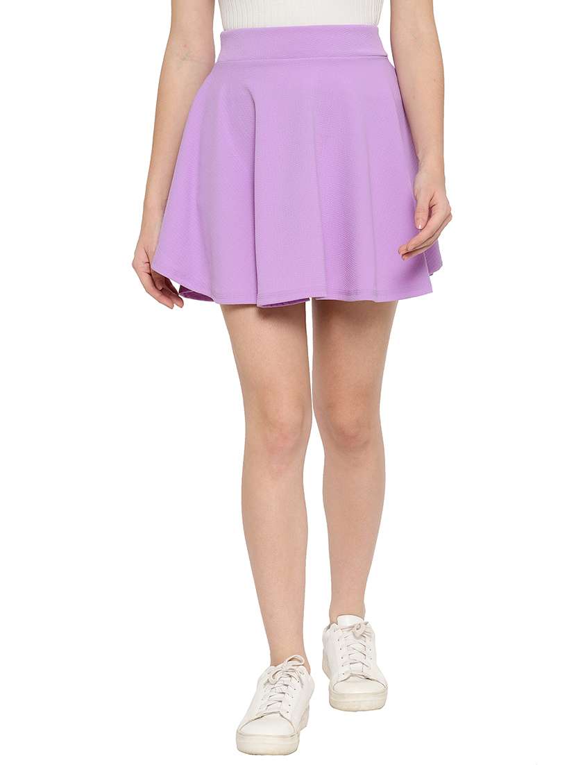 mini solid skater skirt