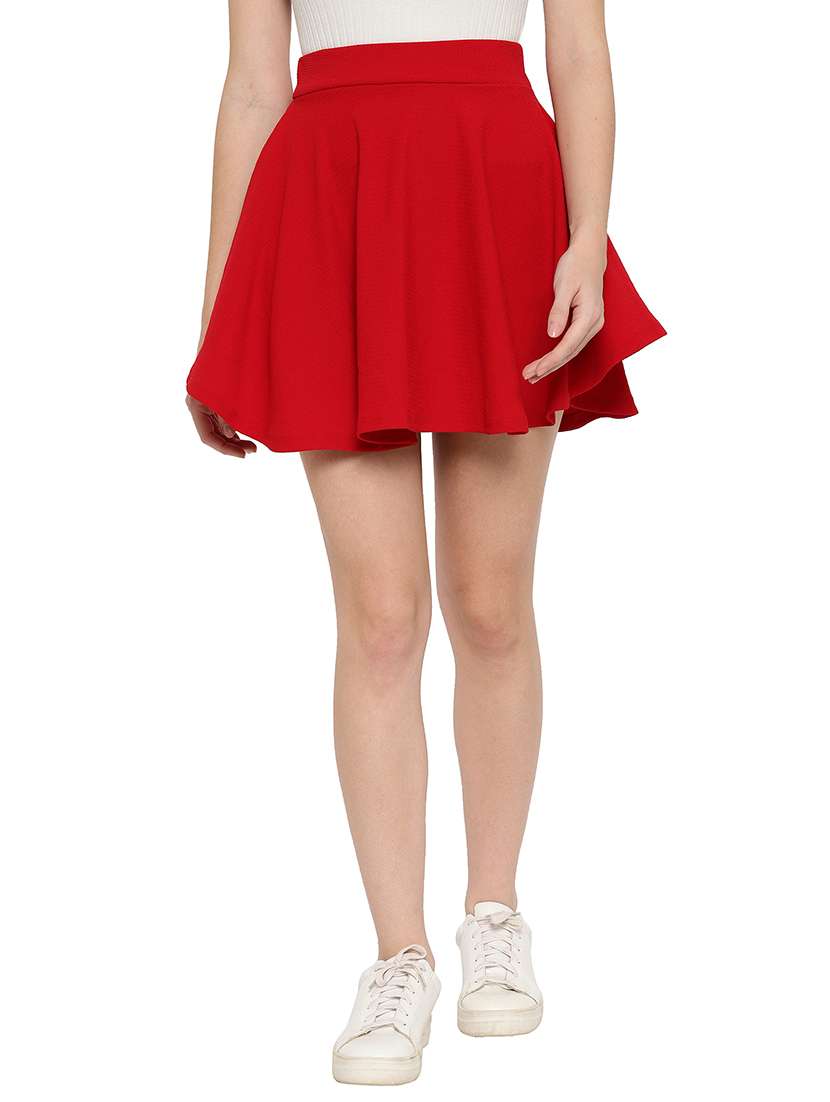 mini solid skater skirt