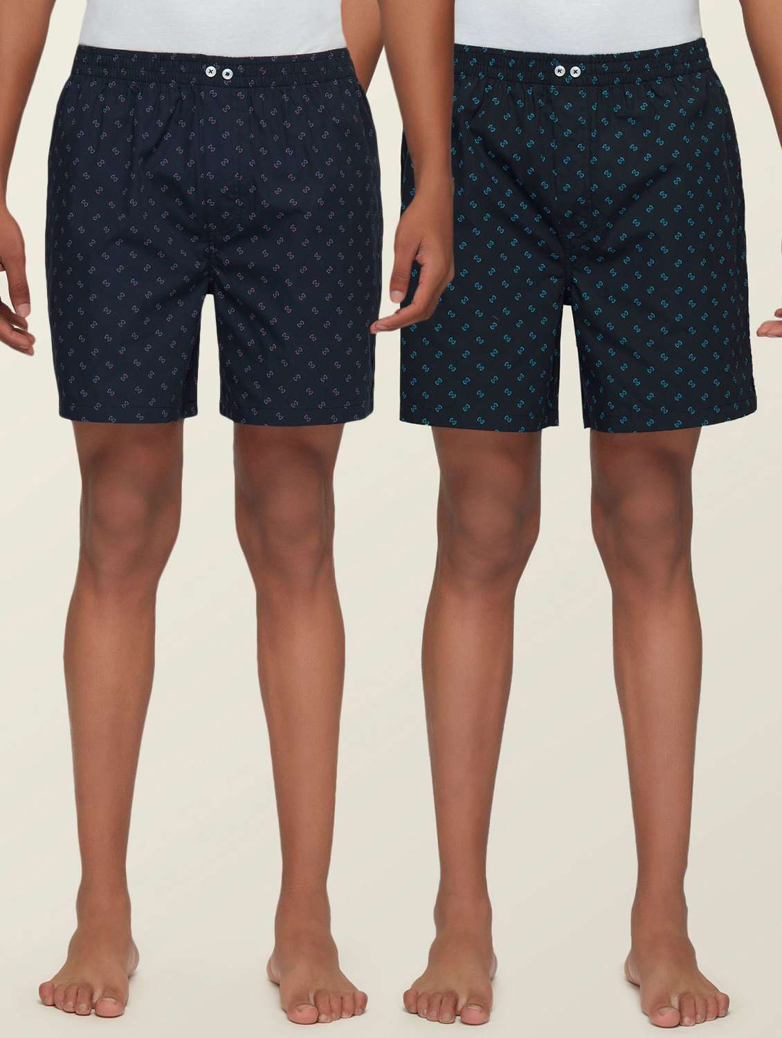set of 2 printed cotton boxer