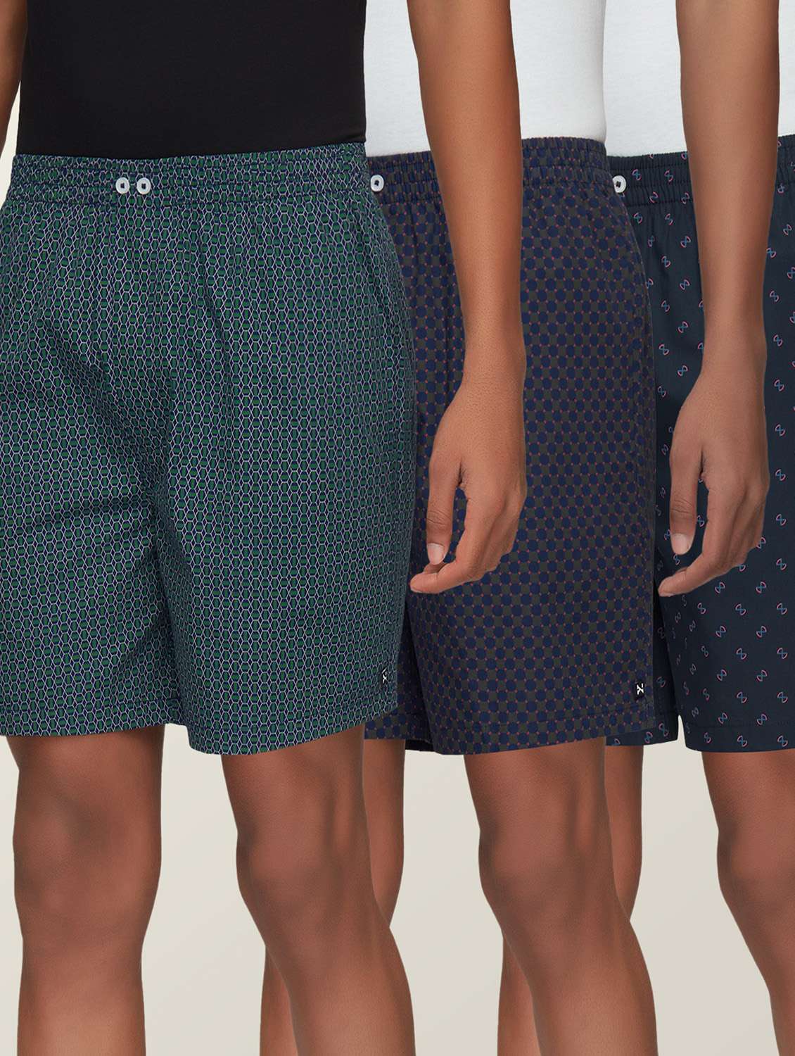 set of 3 printed cotton boxer