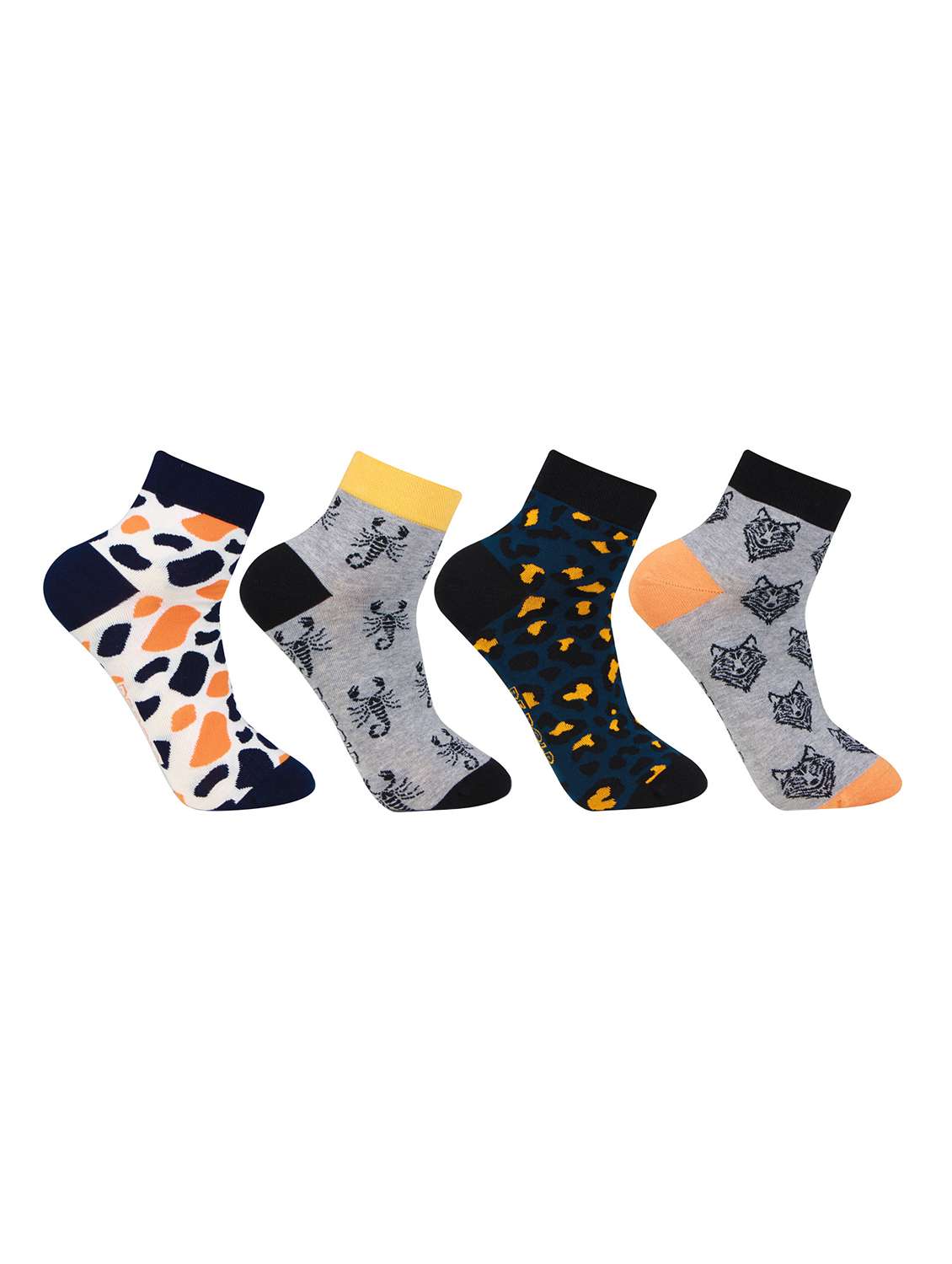 pack of 4 printed ankle length socks