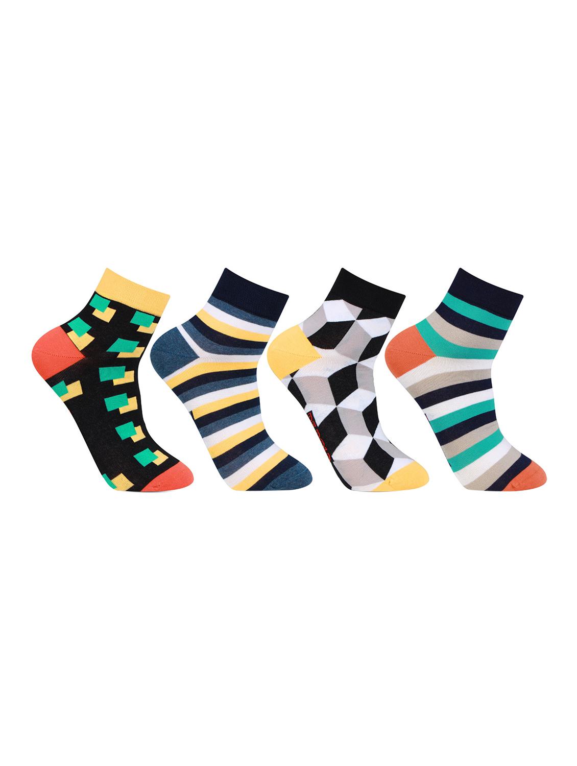 pack of 4 printed ankle length socks