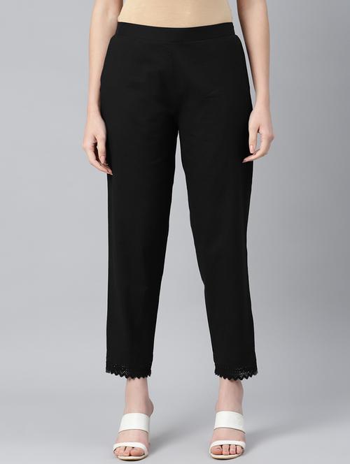 mid rise solid pleated trousers  - 18356357 -  Standard Image - 0