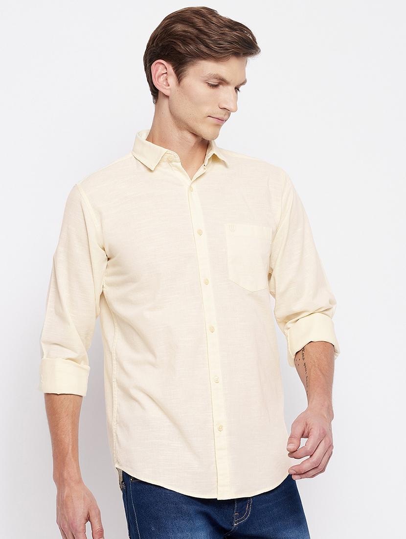 yellow solid casual shirt - 18356804 - Standard Image - 1