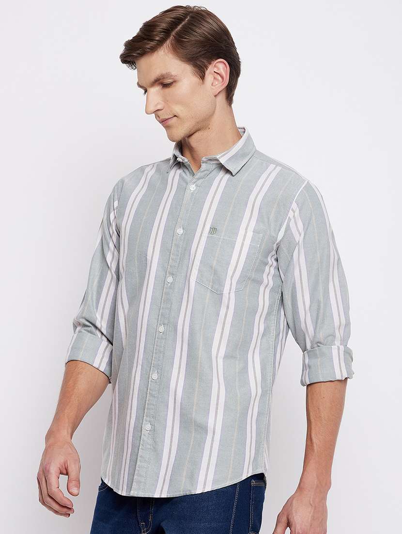 green striped casual shirt - 18356807 -  Standard Image - 1