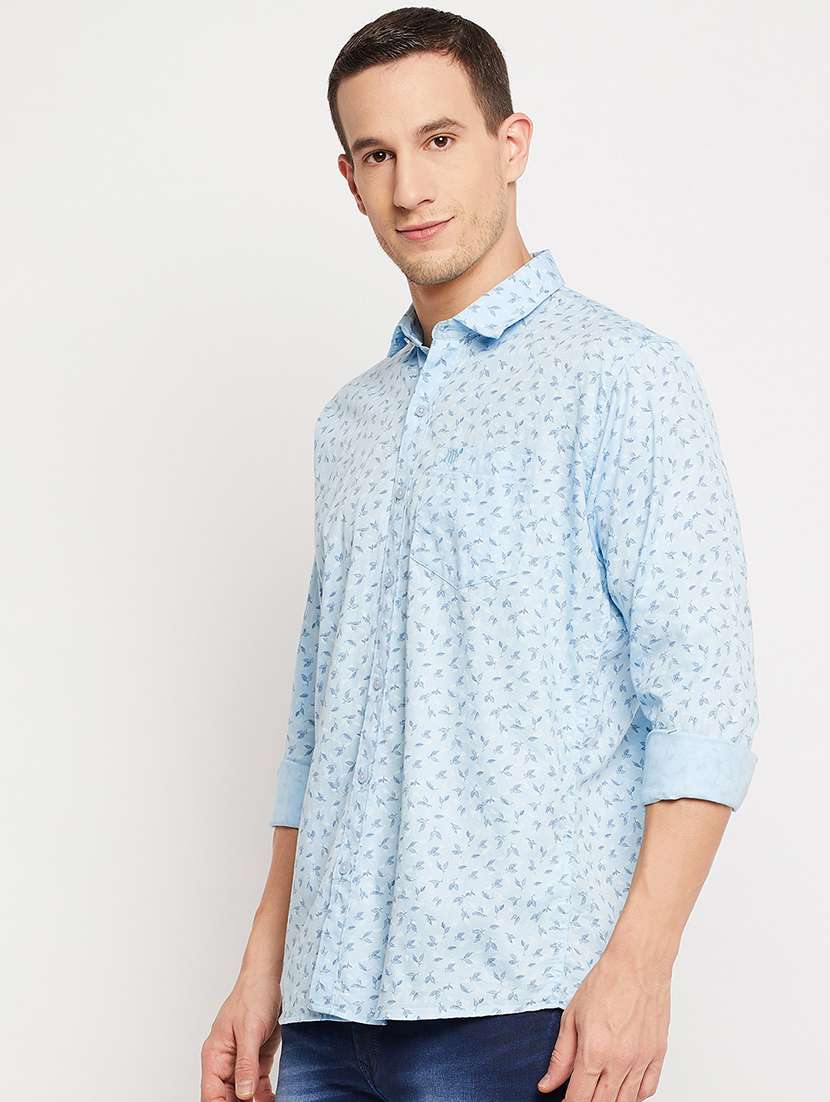 blue printed casual shirt - 18356819 -  Standard Image - 1