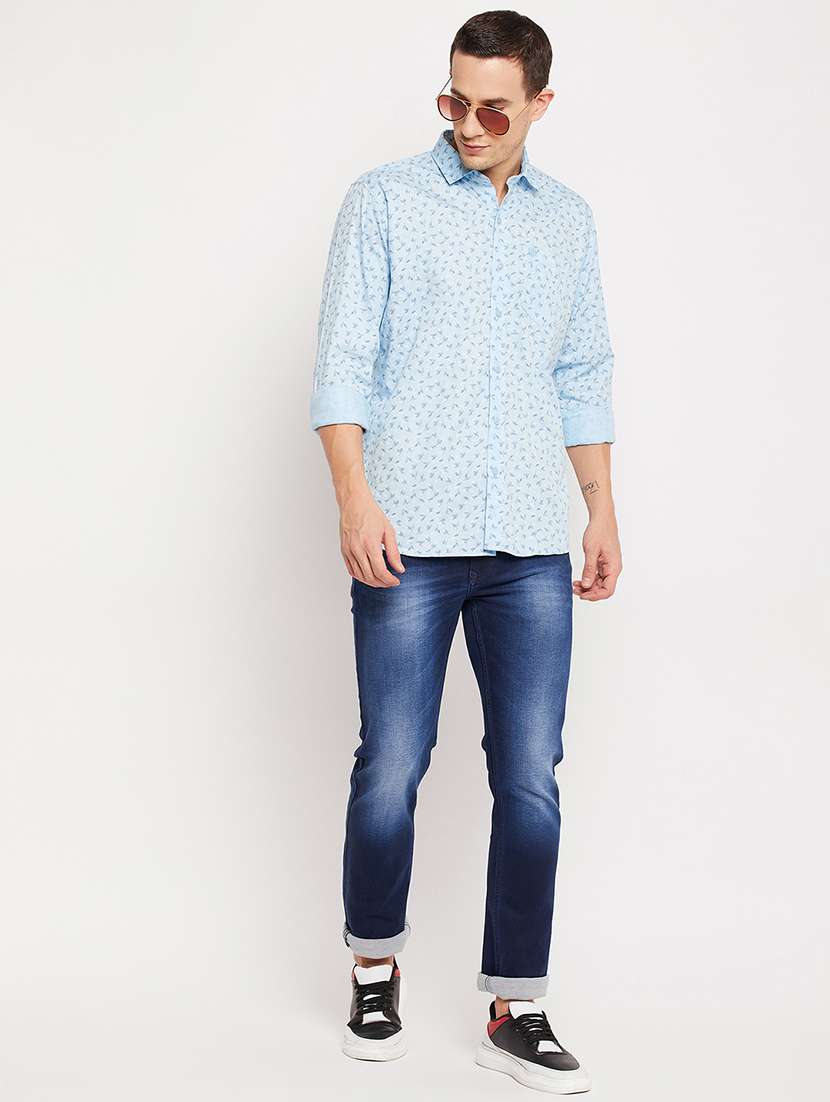 blue printed casual shirt - 18356819 -  Standard Image - 4
