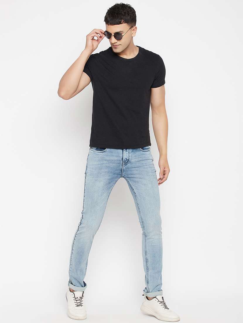 blue light-washed denim jean - 18356828 -  Standard Image - 4