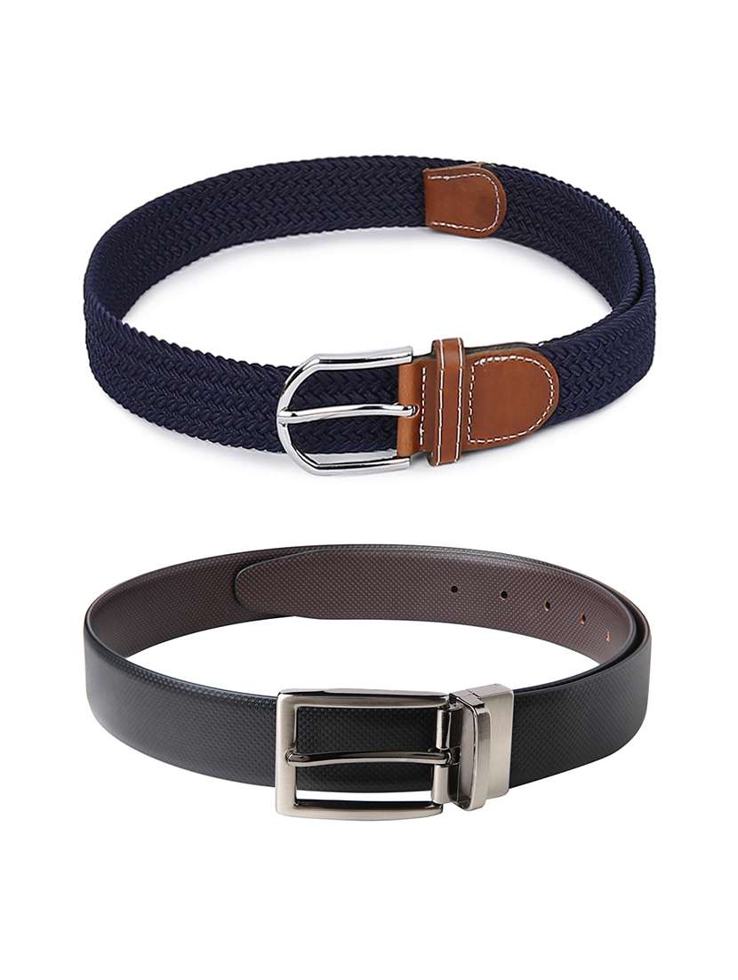 set of 2 leatherette belt 