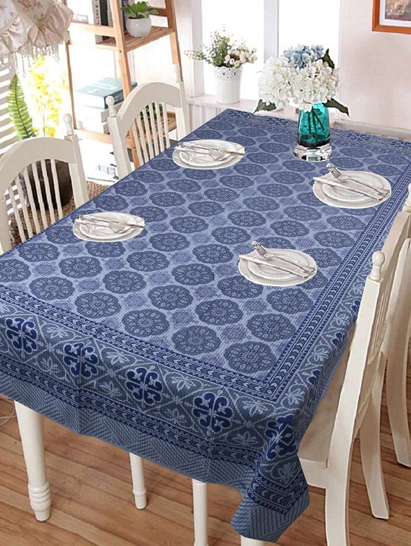texstylehome pure cotton jaipuri abstract print 6 seater table cloth