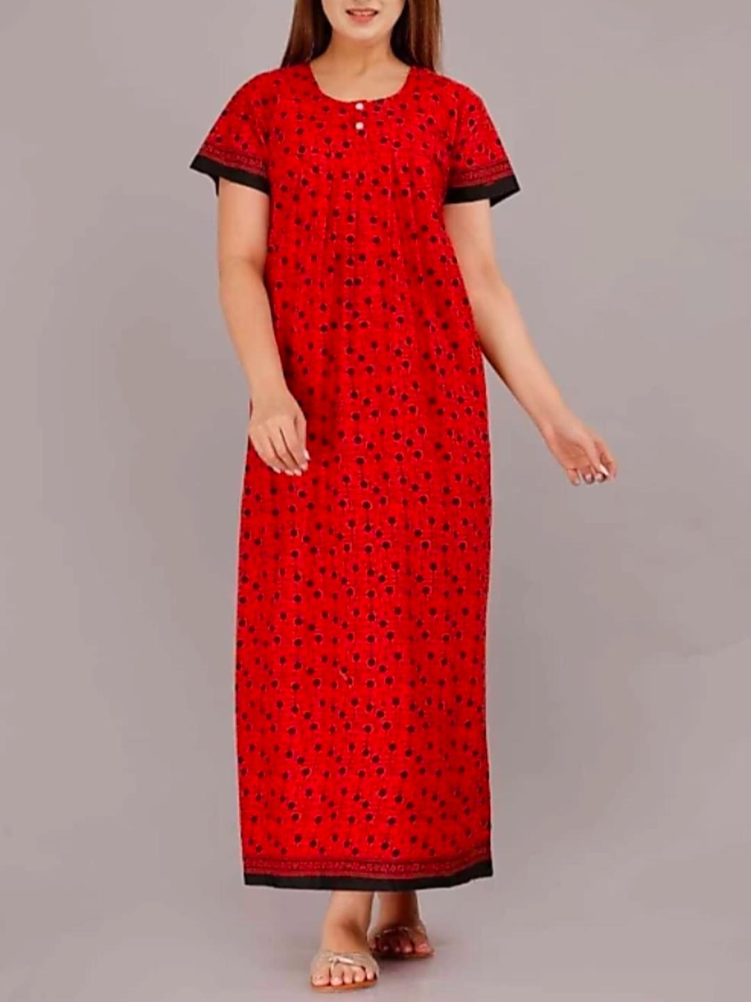 red cotton nightwear set - 18358583 - Standard Image - 1