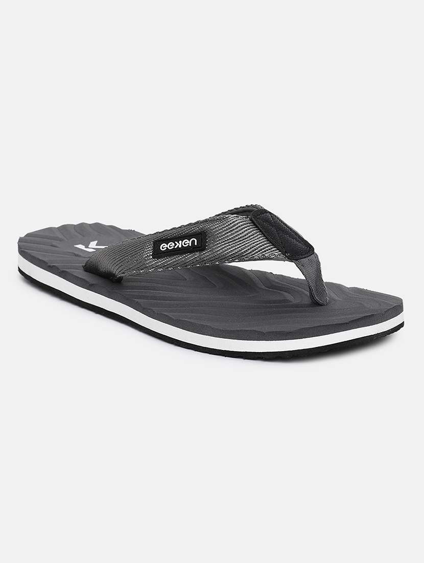 grey rubber slip on flip flops