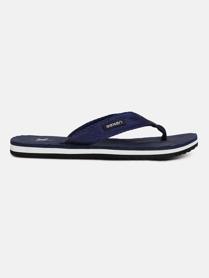 navy rubber slip on flip flops - 18358718 - Standard Image - 1