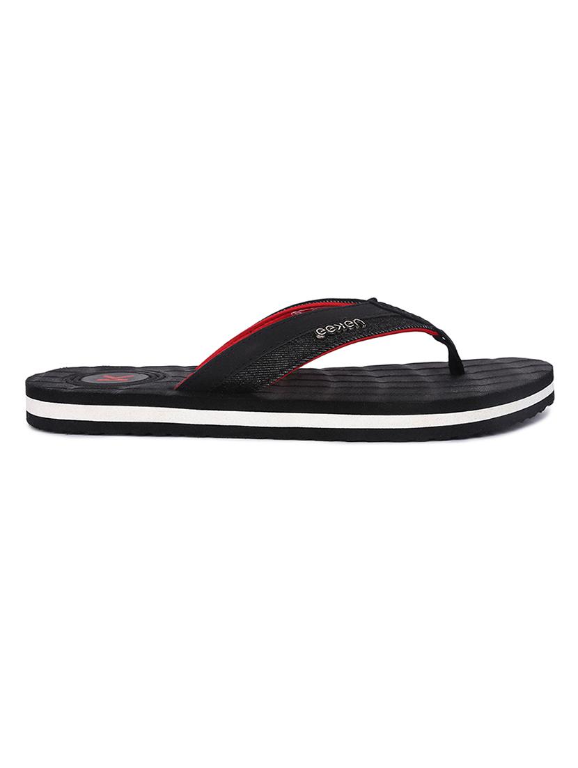 black rubber slip on flip flops - 18358720 - Standard Image - 1