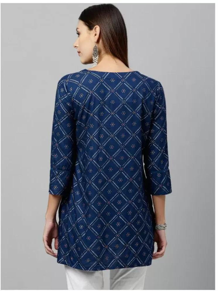 ladies cotton printed short kurti - 18358784 - Standard Image - 1