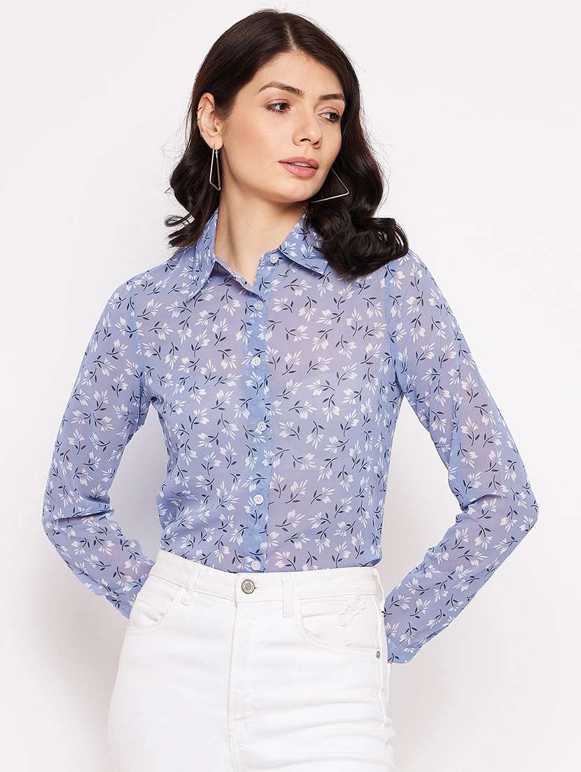 long sleeved printed shirt
