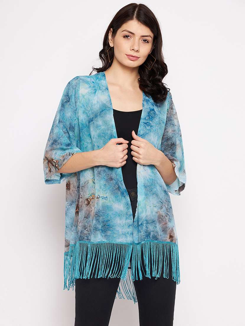 three querter sleeve tie & dye regular shrug