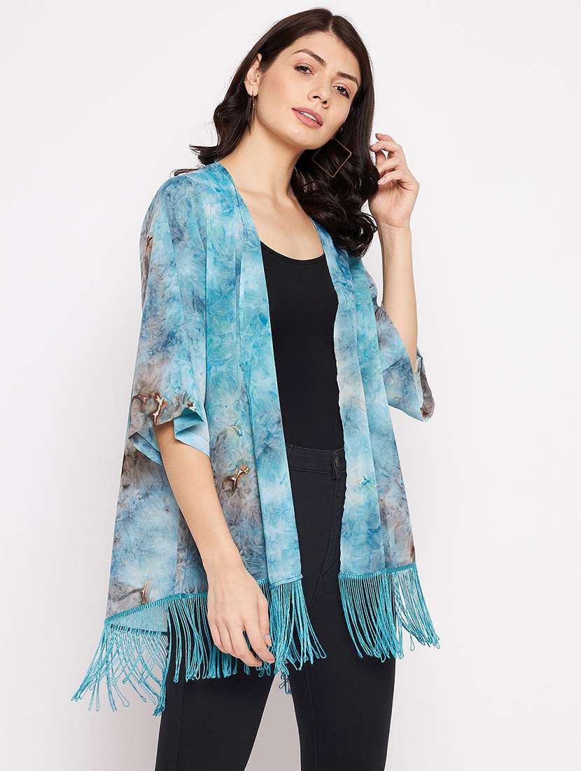 three querter sleeve tie & dye regular shrug - 18359176 -  Standard Image - 1