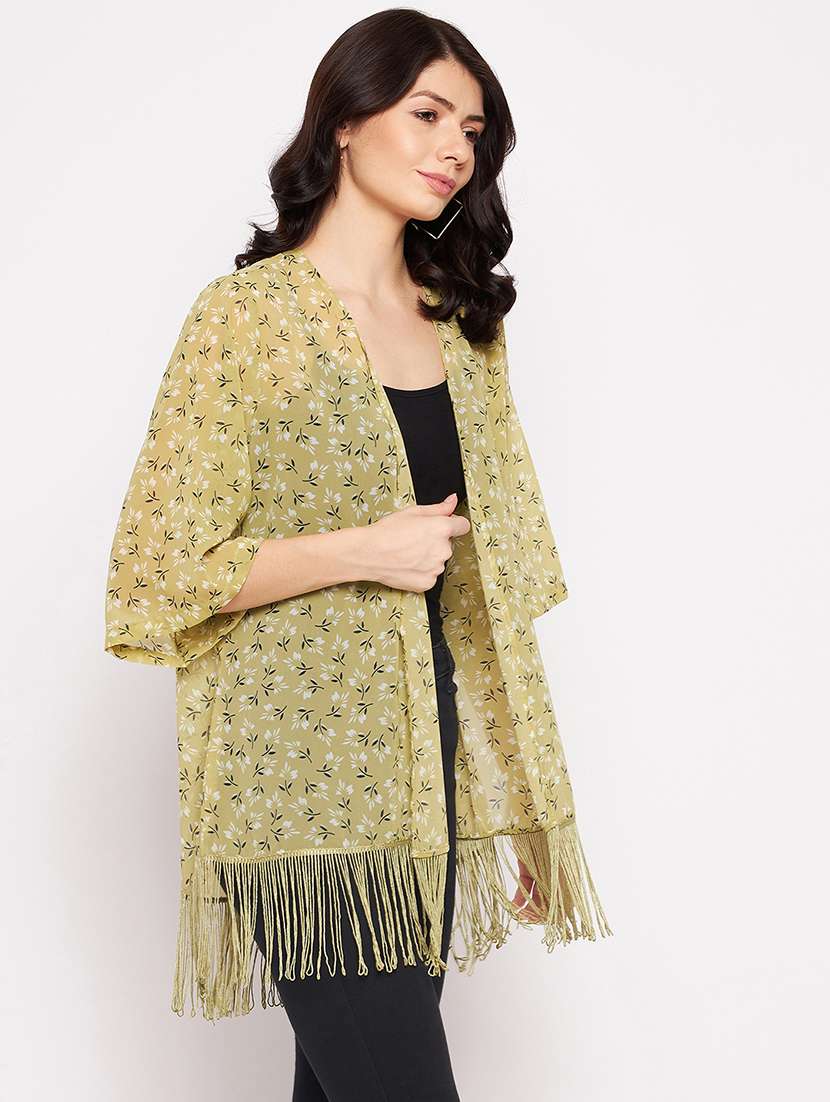 three querter sleeve floral regular shrug - 18359178 -  Standard Image - 1