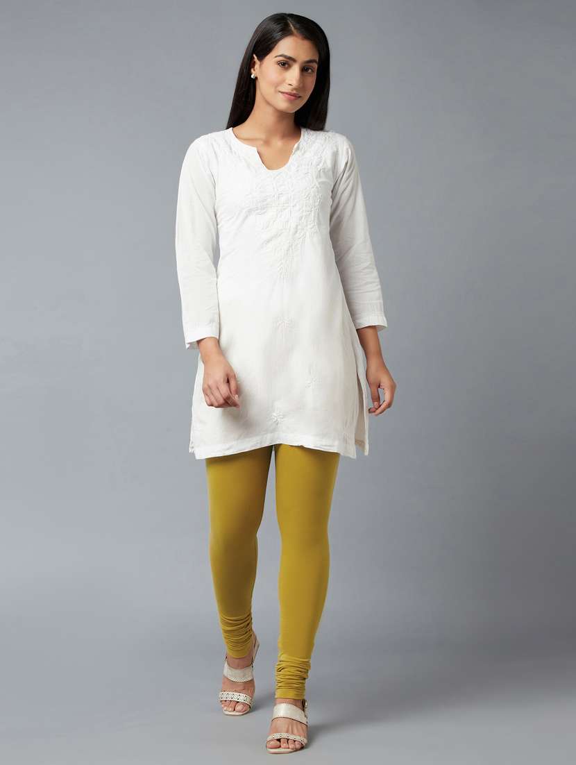 green cotton blend churidar - 18359295 -  Standard Image - 4