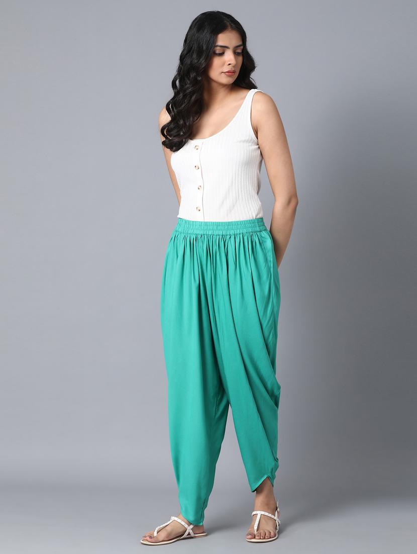 sea green cotton regular salwar - 18359343 - Standard Image - 4