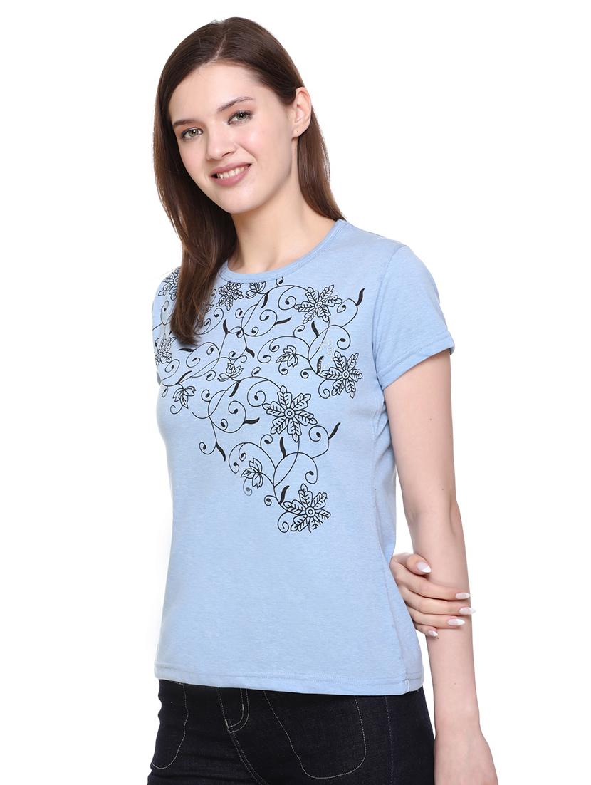women's straight round neck top - 18359558 - Standard Image - 1