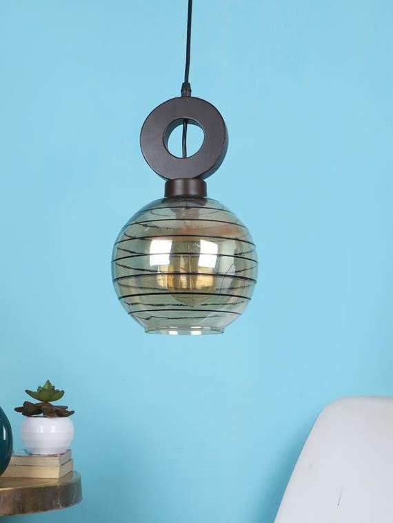 mild brown wood hanging light - bulb not included