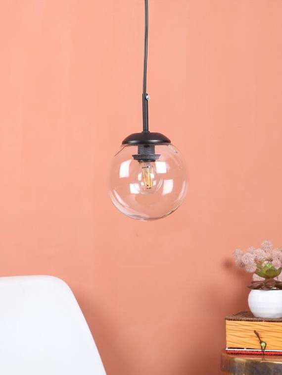 flugid black iron hanging light - bulb not included