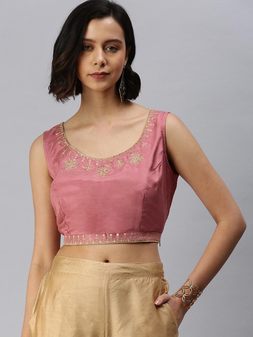 pink viscose embroidered blouse - 18360162 - Zoom Image - 0