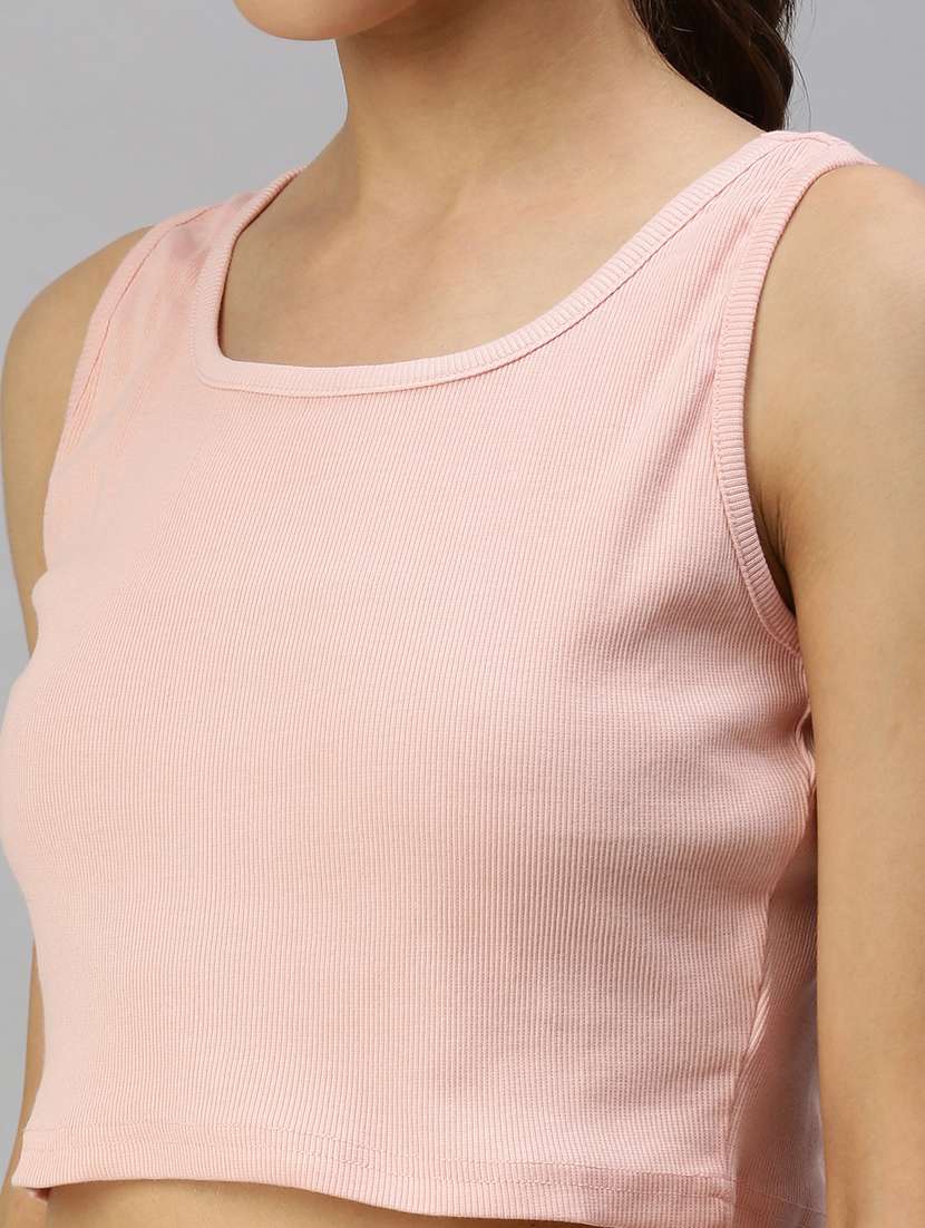 women's crop scoop neck top - 18360165 - Standard Image - 4