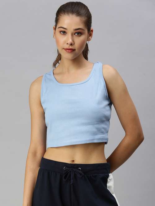 women's crop round neck top - 18360166 -  Standard Image - 0