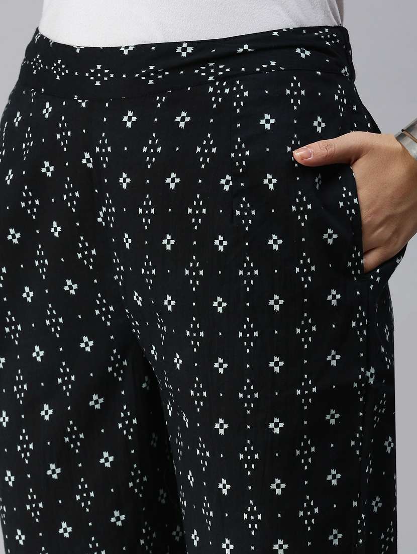 mid rise printed straight trouser - 18360198 -  Standard Image - 4