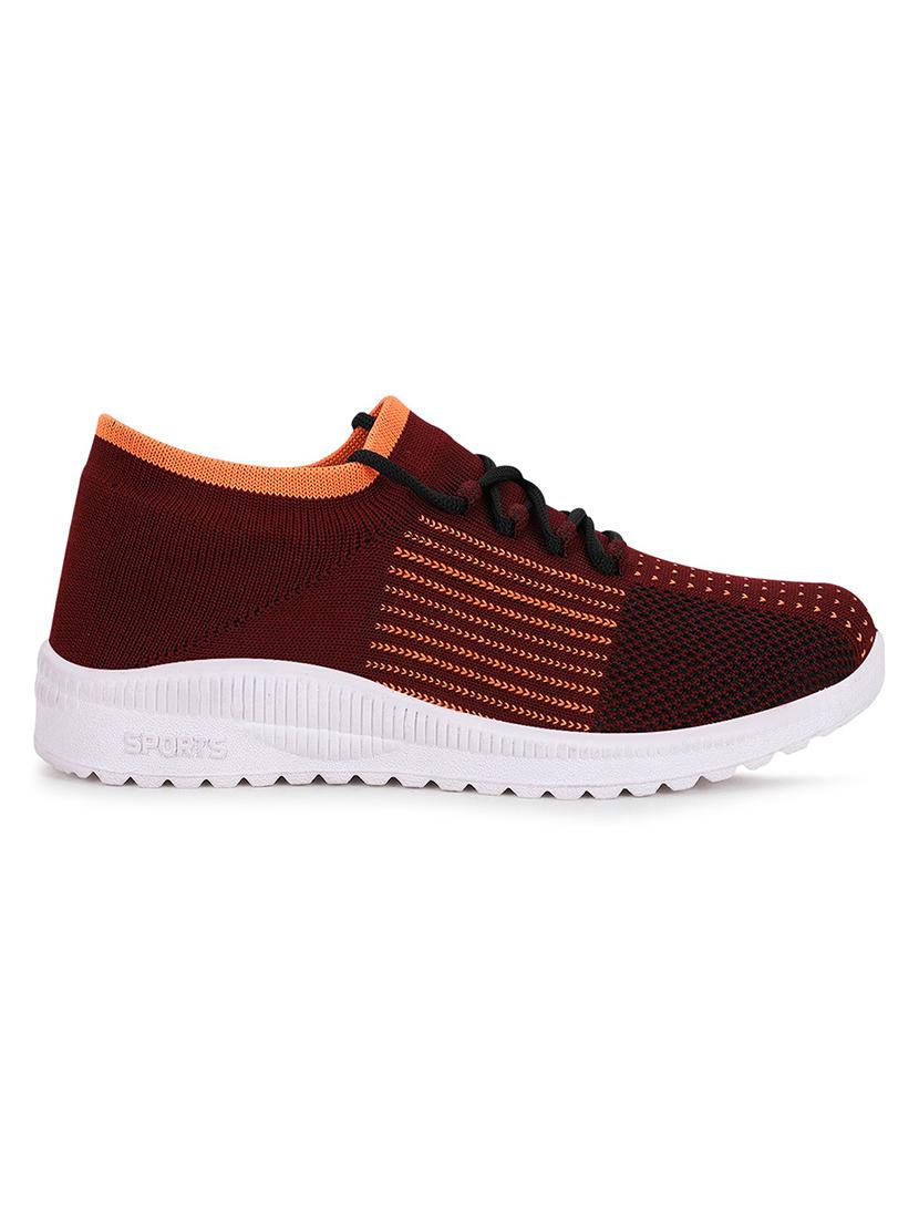 maroon lace up sports shoe - 18360585 - Standard Image - 1