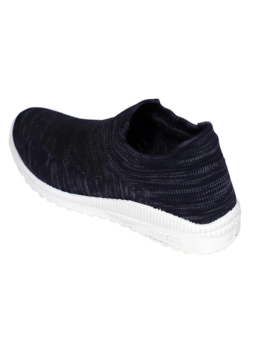 navy polyester slip on sports shoes - 18360591 -  Standard Image - 1