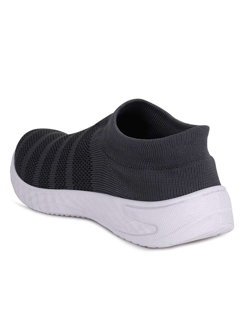 grey polyester slip on sports shoes - 18360606 -  Standard Image - 4