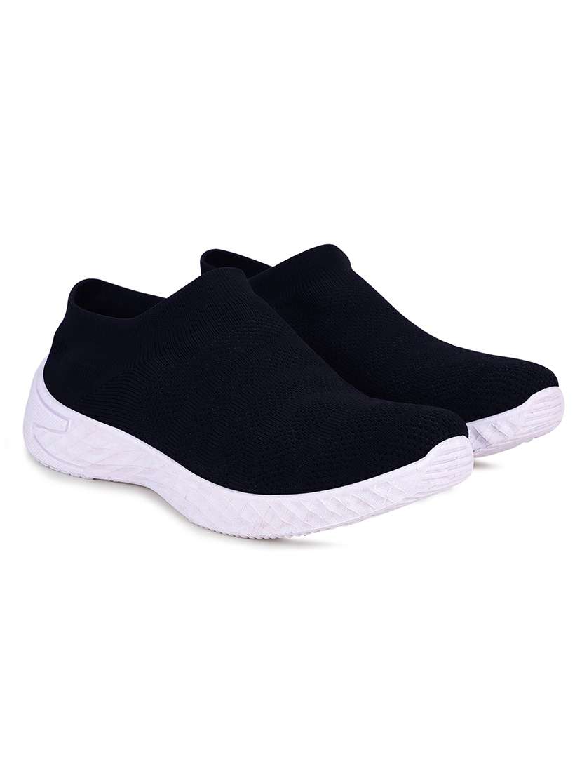 blue polyester slip on sports shoes - 18360607 -  Standard Image - 1
