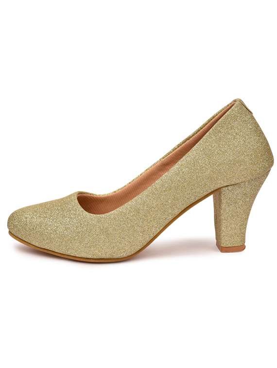 beige synthetic slip on pumps - 18361484 -  Standard Image - 1