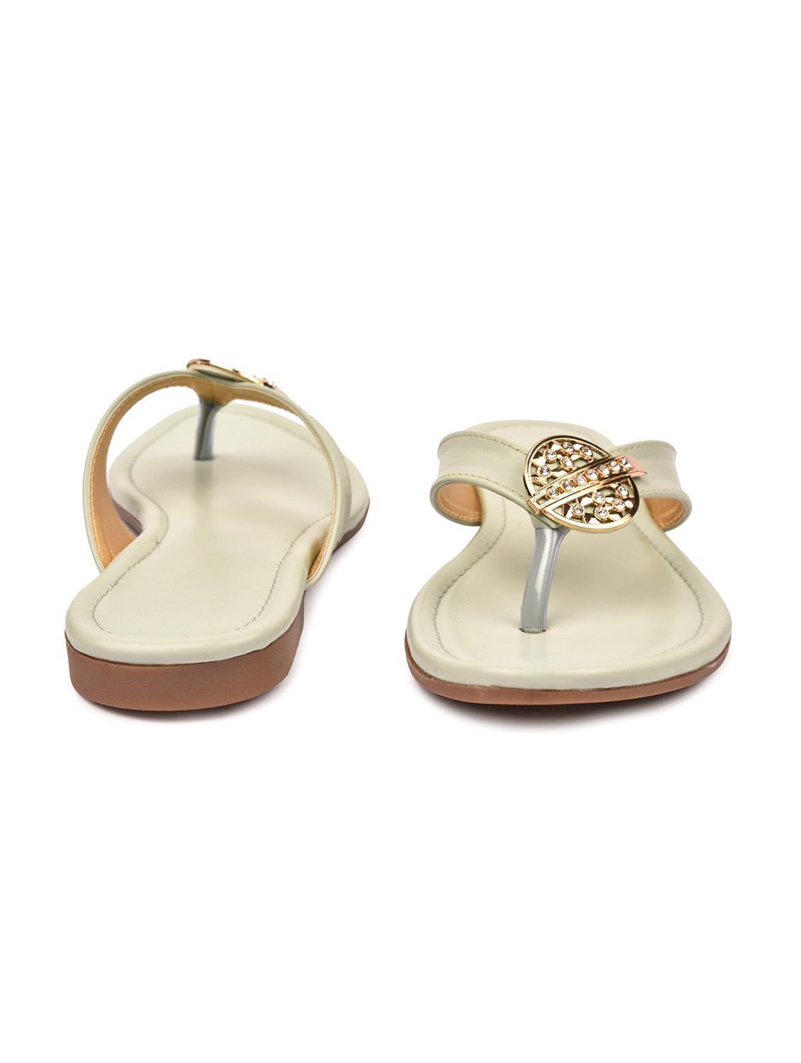 beige synthetic slip on sandals - 18362306 -  Standard Image - 1