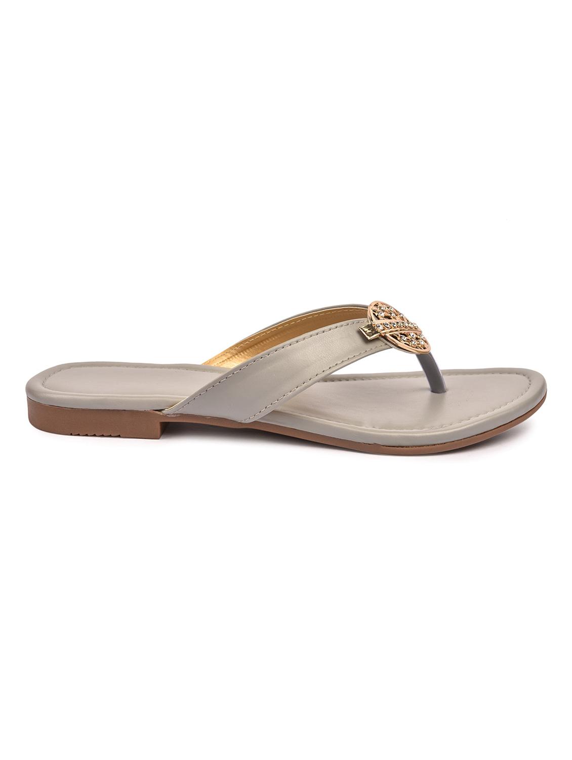 grey synthetic slip on sandals - 18362309 - Standard Image - 1