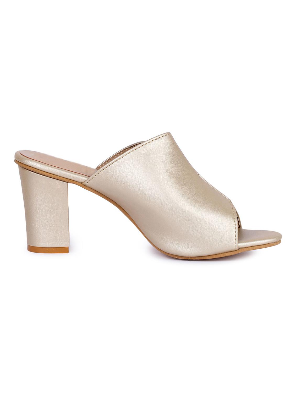 gold synthetic slip on sandals - 18362349 -  Standard Image - 1