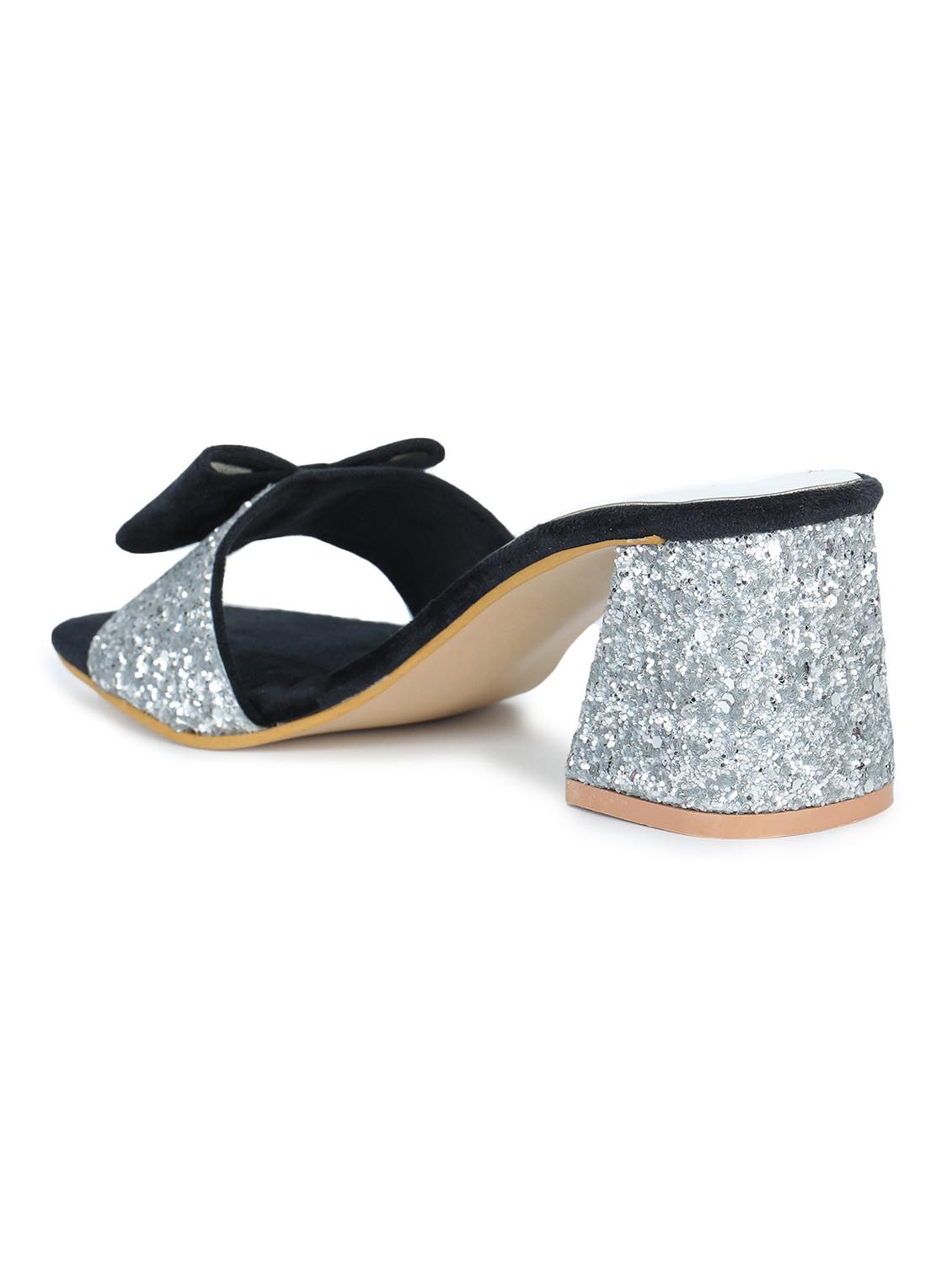 black synthetic slip on sandals - 18362361 -  Standard Image - 1