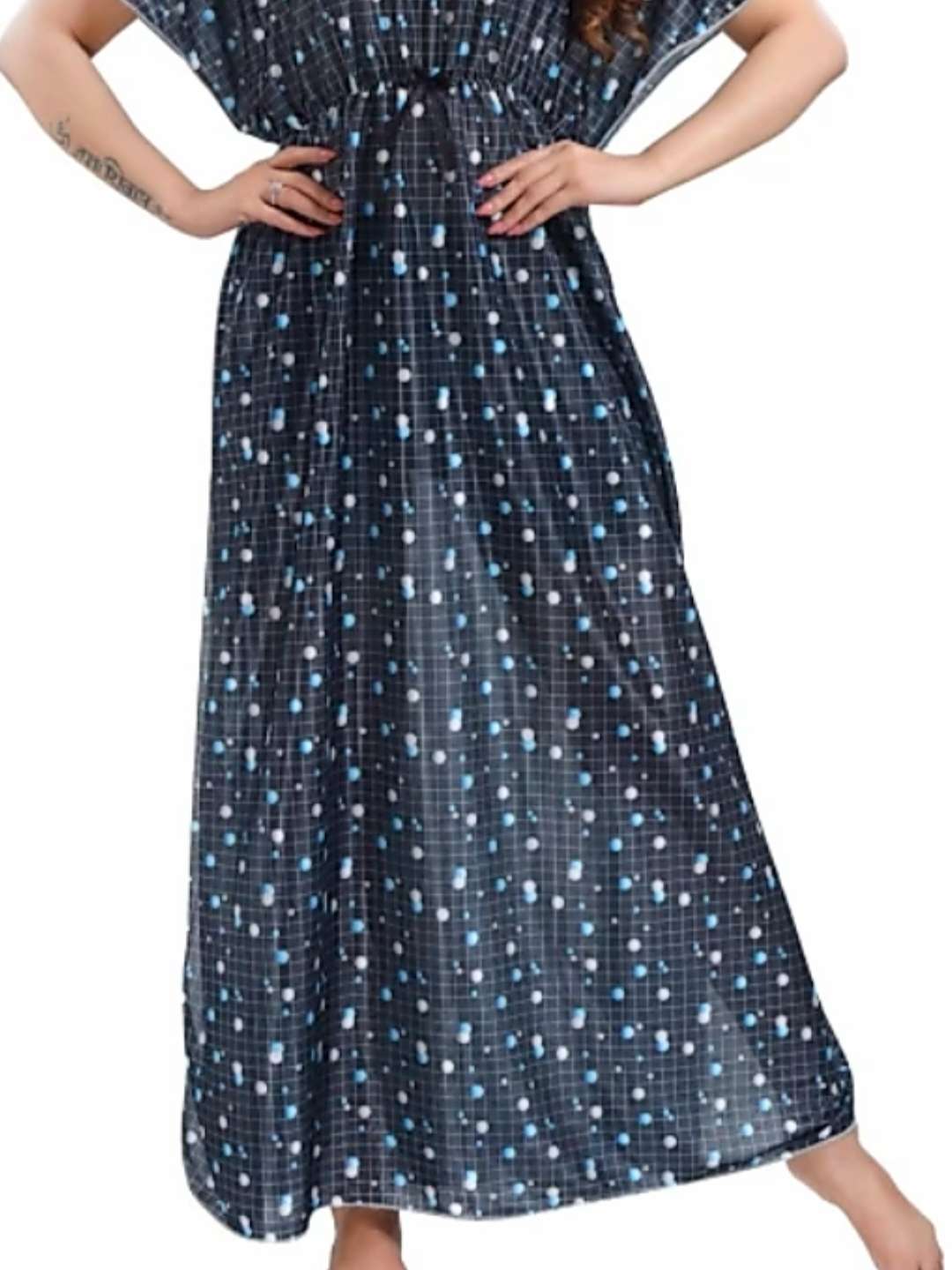 dark blue cotton nightwear set - 18363438 -  Standard Image - 1