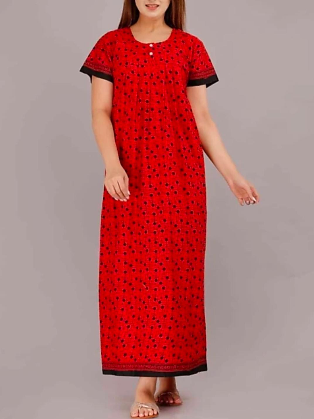 red cotton nightwear set - 18363442 - Standard Image - 1