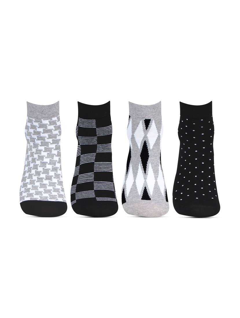 pack of 4 printed ankle length socks