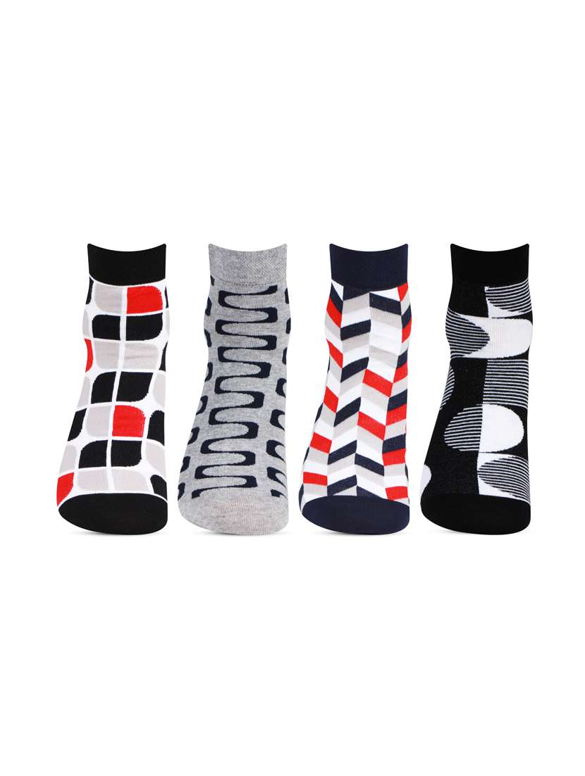 pack of 4 printed ankle length socks